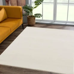 Muratap Uni Effen Laagpolig Vloerkleed Modern Creme - 300x400 CM Clearance