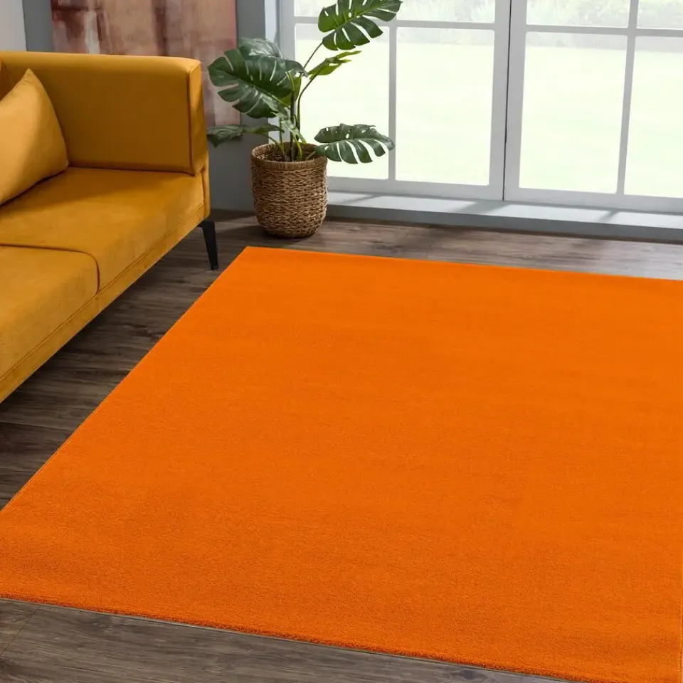 Muratap Uni Effen Laagpolig Vloerkleed Modern Oranje - 200x290 CM Outlet