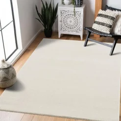 Muratap Uni Effen Laagpolig Vloerkleed Modern Creme - 240x340 CM Discount