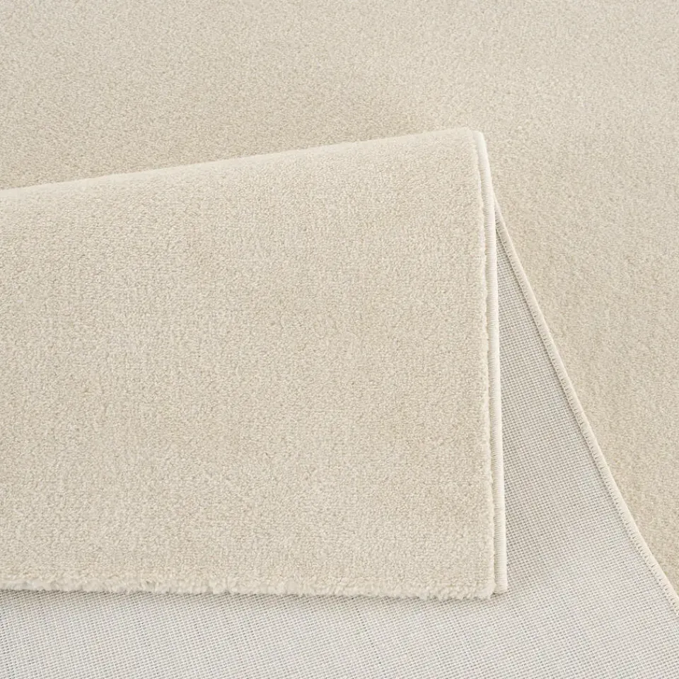Muratap Uni Effen Laagpolig Vloerkleed Modern Creme - 250x250 CM Vierkant Outlet