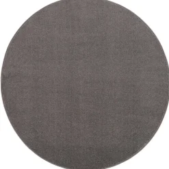 Muratap Uni Rond Effen Laagpolig Vloerkleed Modern Grijs - 300 CM ROND Online