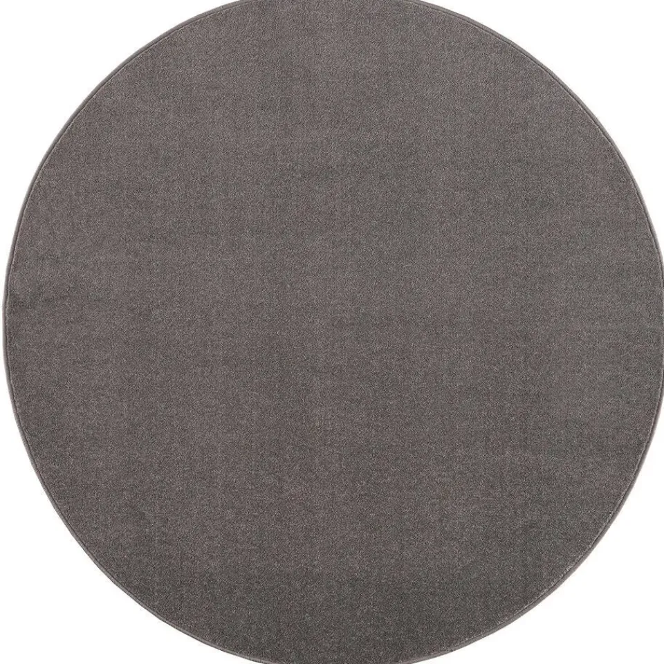 Muratap Uni Rond Effen Laagpolig Vloerkleed Modern Grijs - 300 CM ROND Online