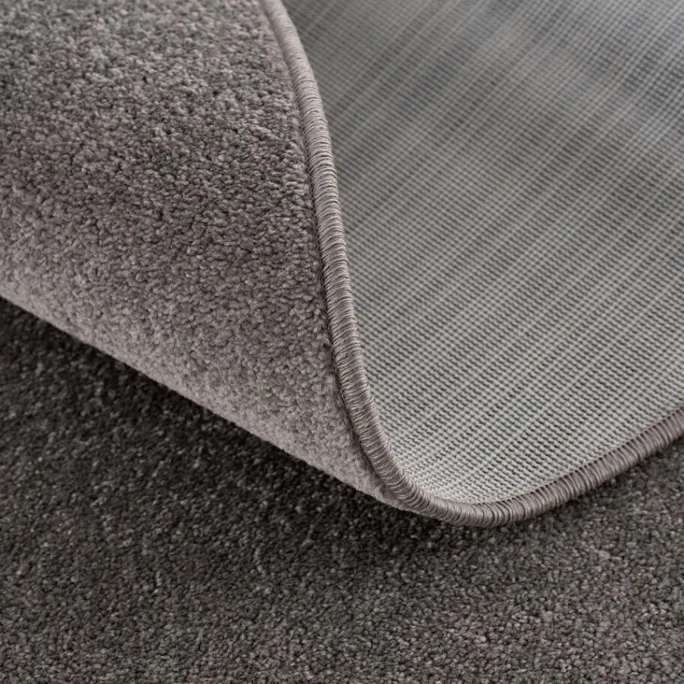 Muratap Uni Rond Effen Laagpolig Vloerkleed Modern Grijs - 300 CM ROND Online