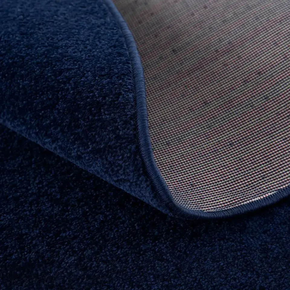 Muratap Uni Rond Effen Laagpolig Vloerkleed Modern Donker Blauw Navy - 120 CM ROND Discount