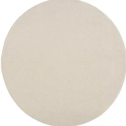 Muratap Uni Rond Effen Laagpolig Vloerkleed Modern Creme - 200 CM ROND Clearance