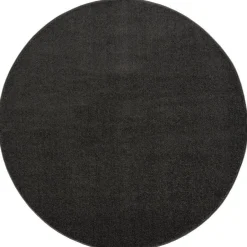 Muratap Uni Rond Effen Laagpolig Vloerkleed Modern Donker Grijs - 240 CM ROND