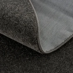 Muratap Uni Rond Effen Laagpolig Vloerkleed Modern Donker Grijs - 240 CM ROND