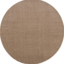 Muratap Uni Rond Effen Laagpolig Vloerkleed Modern Beige - 120 CM ROND New