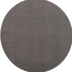 Muratap Uni Rond Effen Laagpolig Vloerkleed Modern Grijs - 120 CM ROND Outlet