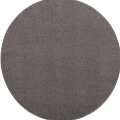 Muratap Uni Rond Effen Laagpolig Vloerkleed Modern Grijs - 120 CM ROND Outlet