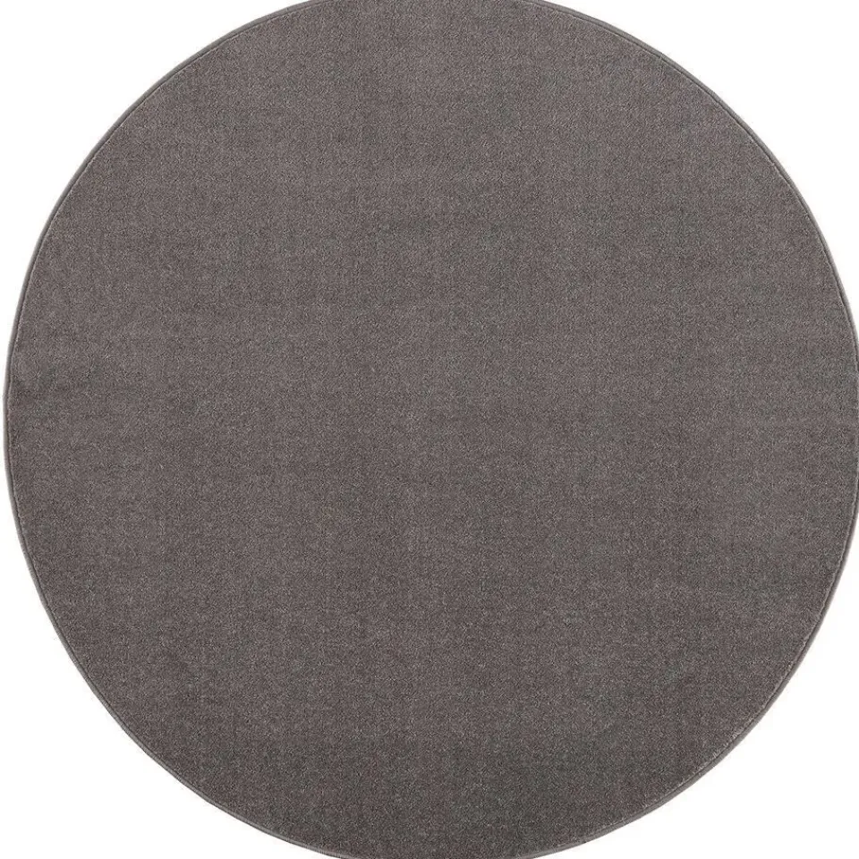 Muratap Uni Rond Effen Laagpolig Vloerkleed Modern Grijs - 120 CM ROND Outlet