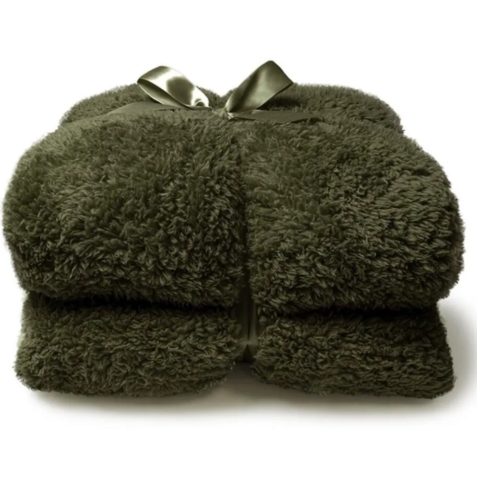 Unique Living - Teddy Plaid 150x200cm Winter Green Online