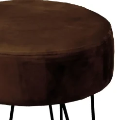 Unique Living Kruk - velvet - donkerbruin - metaal/stof - 35x40cm Online