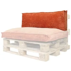 Unique Living Palletkussen Rugkussen Velours Terracotta - 120 x 40 cm Sale