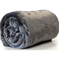 Unique Living Plaid/deken - fleece - donkergrijs - 130 x 180 cm Clearance
