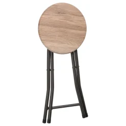 Urban Living krukje - metaal/hout - D30 x H45 cm - opvouwbaar Outlet