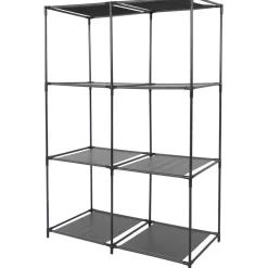 Urban Living Opbergrek - 3-laags - metaal - kunststof - zwart - 68 x 104 cm