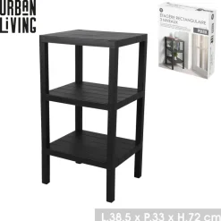 Urban Living Opbergrek - zwart - kunststof - 39 x 33 x 72 cm Clearance
