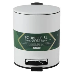 Urban Living Pedaalemmer Toulon - ivoor wit - 5L - metaal Discount