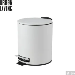 Urban Living Pedaalemmer Toulon - ivoor wit - 5L - metaal Discount