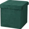 Urban Living poef - hocker - velvet donkergroen - mdf - 38x38 cm Online