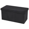 Urban Living poef/hocker/opbergbox - zwart - mdf - 76 x 38 x 38 cm Best