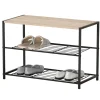 Urban Living Schoenenrek - metaal/hout 2-laags - 63 x 30 x 43 cm Sale