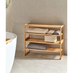 Beliani UVALDA - Badkamerkast - Lichthout - Bamboe Outlet