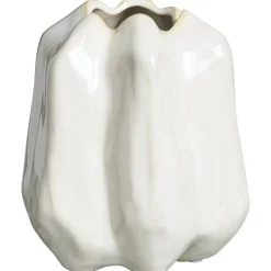 Leen Bakker Vaas Fleurie - off-white - stoneware - 16,5x14,5x16,2 cm Discount