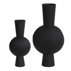 Light & Living Vaas Kavandu - Zwart - Set 53+39,5cm Best