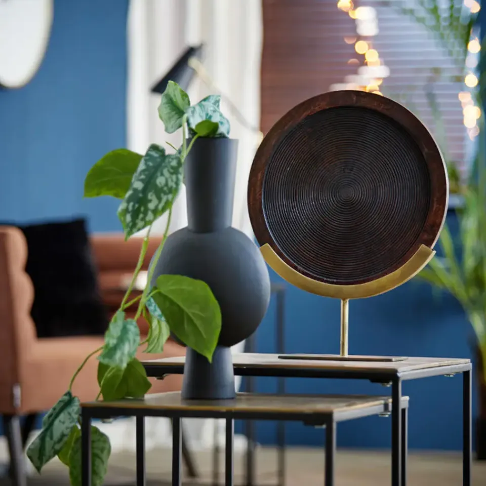 Light & Living Vaas Kavandu - Zwart - 22x14x40cm