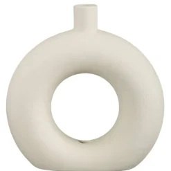 Leen Bakker Vaas Lotus - off-white - keramiek - 22x20x6 cm