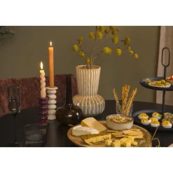 Leen Bakker Vaas Oli - bruin - keramiek - 25xØ17,5 cm New