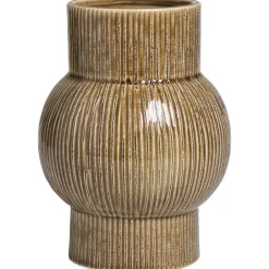 Leen Bakker Vaas Olivia - bruin - keramiek - 18,5x Ø14 cm Hot