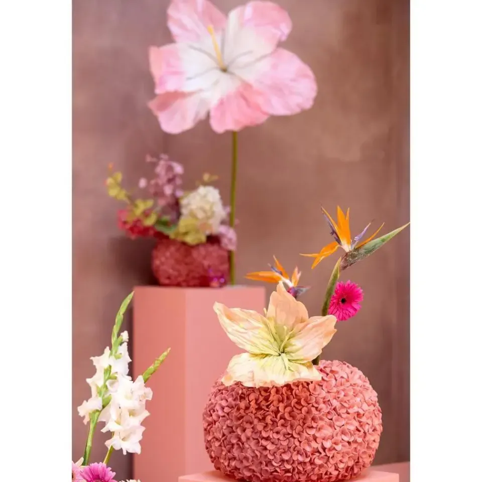 Light & Living Vaas Phylia - Koraalrood - 47.5x47.5x30cm