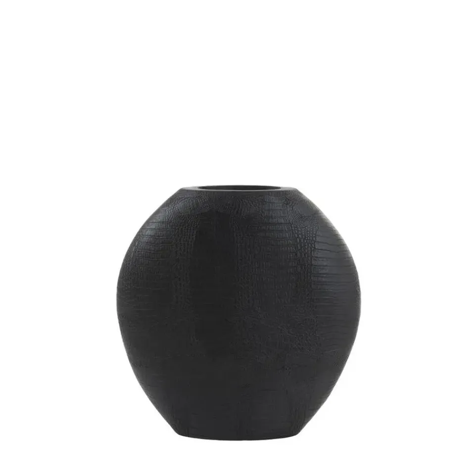 Light & Living Vaas Skeld - Zwart - 39x11x40cm