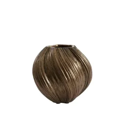 Light & Living Vaas Yatung - Antiek Brons - Ø34cm Clearance