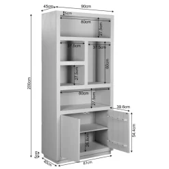 StarFurn Vakkenkast Bruin Hout - 90x45x200cm - Brussel New