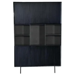 StarFurn Vakkenkast Zwart Hout - 135x45x200cm - Madison XL Sale