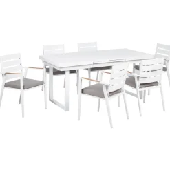 Beliani VALCANETTO/TAVIANO - Tuinset voor 6 - Grijs - Aluminium Sale