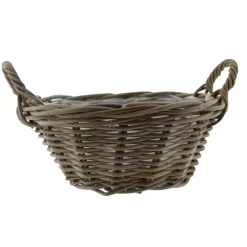 Van der Leeden Mand met hengsels - bruin - D43 x H18 cm -rotan Hot