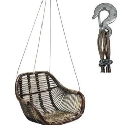Van der Leeden Rotan hangstoel Fly Brown (L)66 x (B)65 x (H)49 cm New