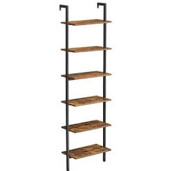 Vasagle Industriele Ladderplank 6 Etages, Wandplank 15 kg Draagvermogen Hot