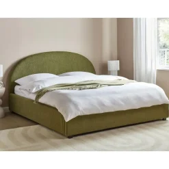Beliani VAUCLUSE - Bed met opbergruimte - Olijfgroen - 180 x 200 cm - Bouclé Discount