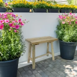 Van der Leeden V/d Leeden Houten bankje - 43 x 21 x 38 cm - teakhout - zitbankje Clearance