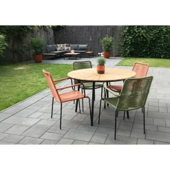Van der Garde Tuinmeubelen - Premium VDG Denver rope stapelbare tuinstoel Terracotta Discount