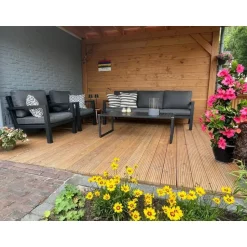 Van der Garde Tuinmeubelen - Premium VDG Hugo stoel-bank loungeset - antraciet Discount