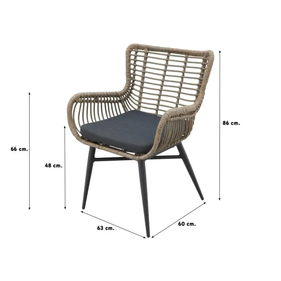 Van der Garde Tuinmeubelen - Premium VDG Set van 4 - Jasmine dining tuinstoel - Naturel Hot