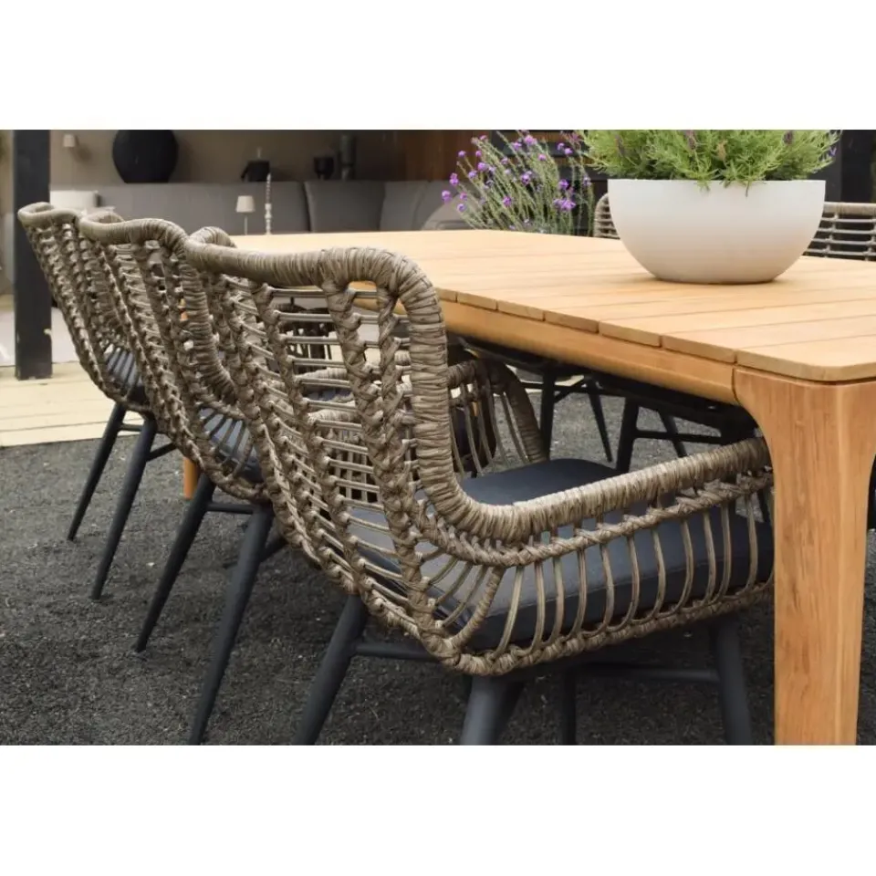 Van der Garde Tuinmeubelen - Premium VDG Set van 4 - Jasmine dining tuinstoel - Naturel Hot