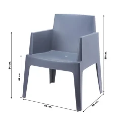 Siesta Exclusive VDG Siesta Box stapelbare stoel - Donkergrijs New